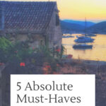Croatia summer packing list of the 5 essentials. Don't leave for a summer vacation in Croatia without these items in your suitcase! #croatiapackinglist #croatiatravelguide
