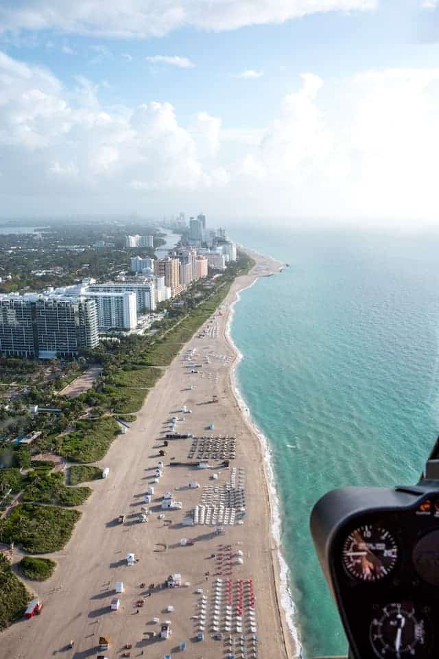 aerial view of Miami coastline