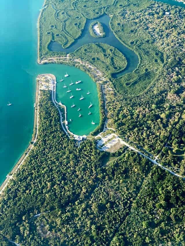 aerial view of Key Biscayne Florida