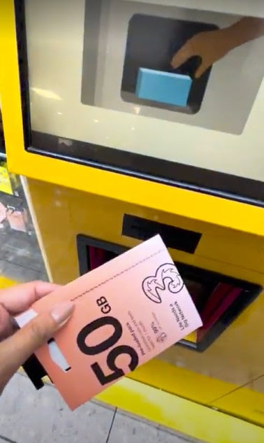 SIM card from a vending machine in London