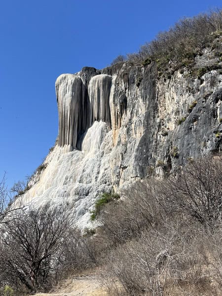 calcified waterfall seen on a Hierve el Agua Oaxaca tour